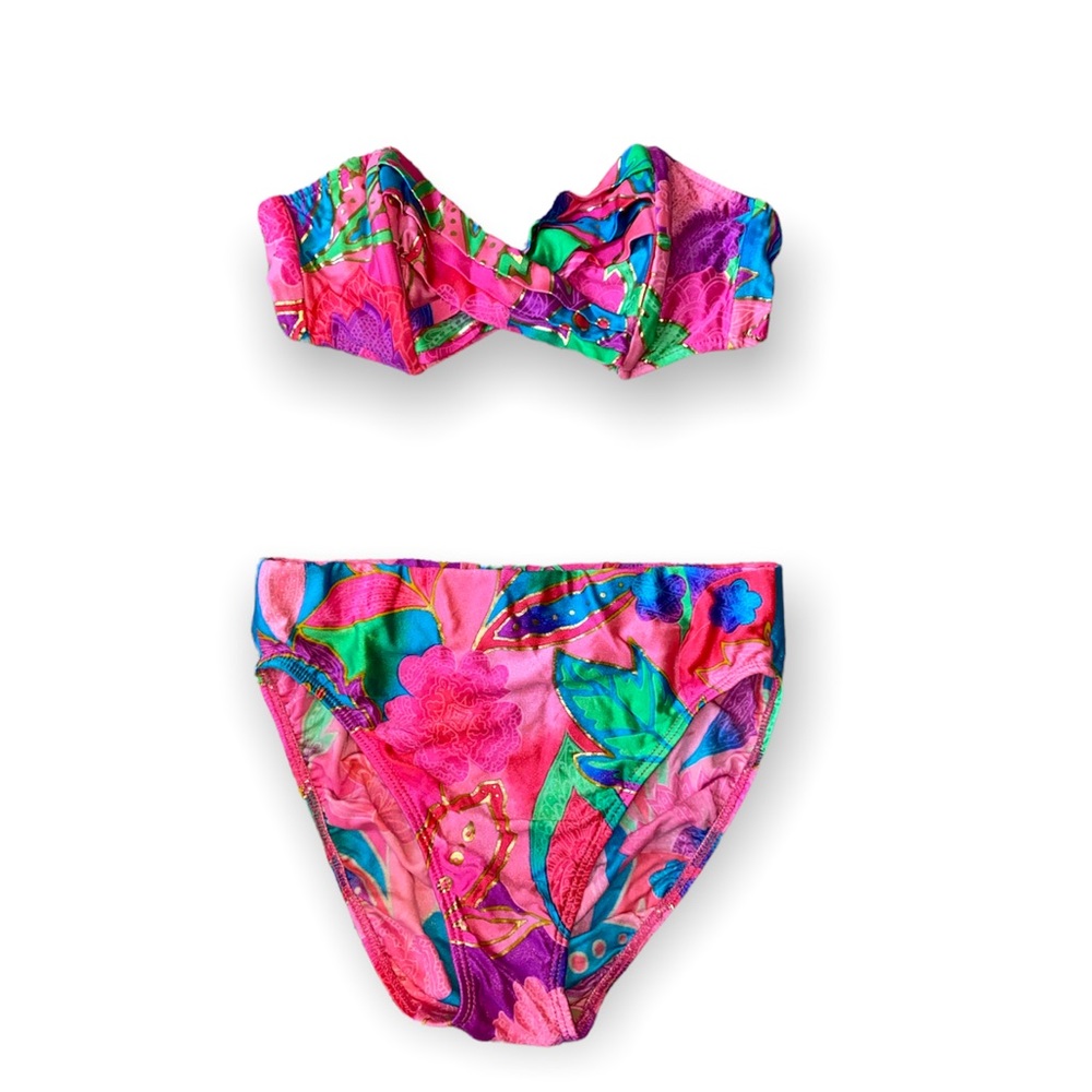 Gold Coast vintage 80’s 90’s high waisted high leg bikini bathing suit swimwear